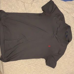 Grey and red polo